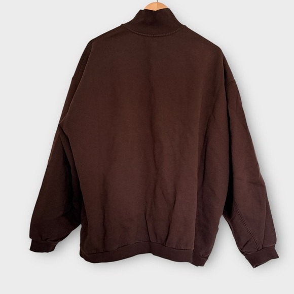 SKIMS Boyfriend Fleece Slouchy Half Zip Pullover – Espresso (NWT) OVERSIZED - Picture 11 of 12